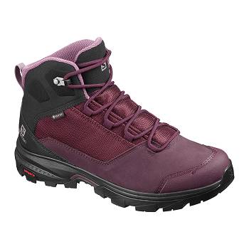 Salomon OUTward GTX W - Bordove Turistické Topánky Damske, SALO215